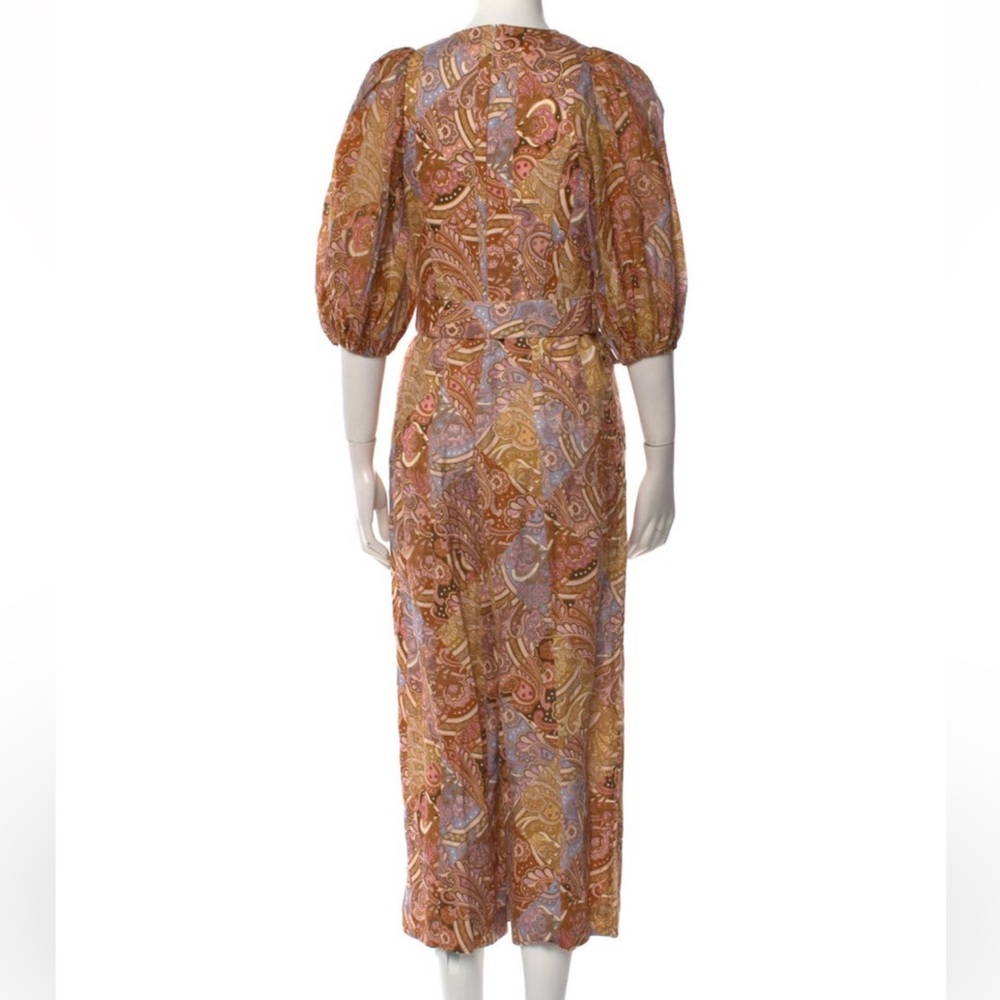 Zimmermann Concert Paisley Linen Belted Jumpsuit NWOT - Picture 10 of 12